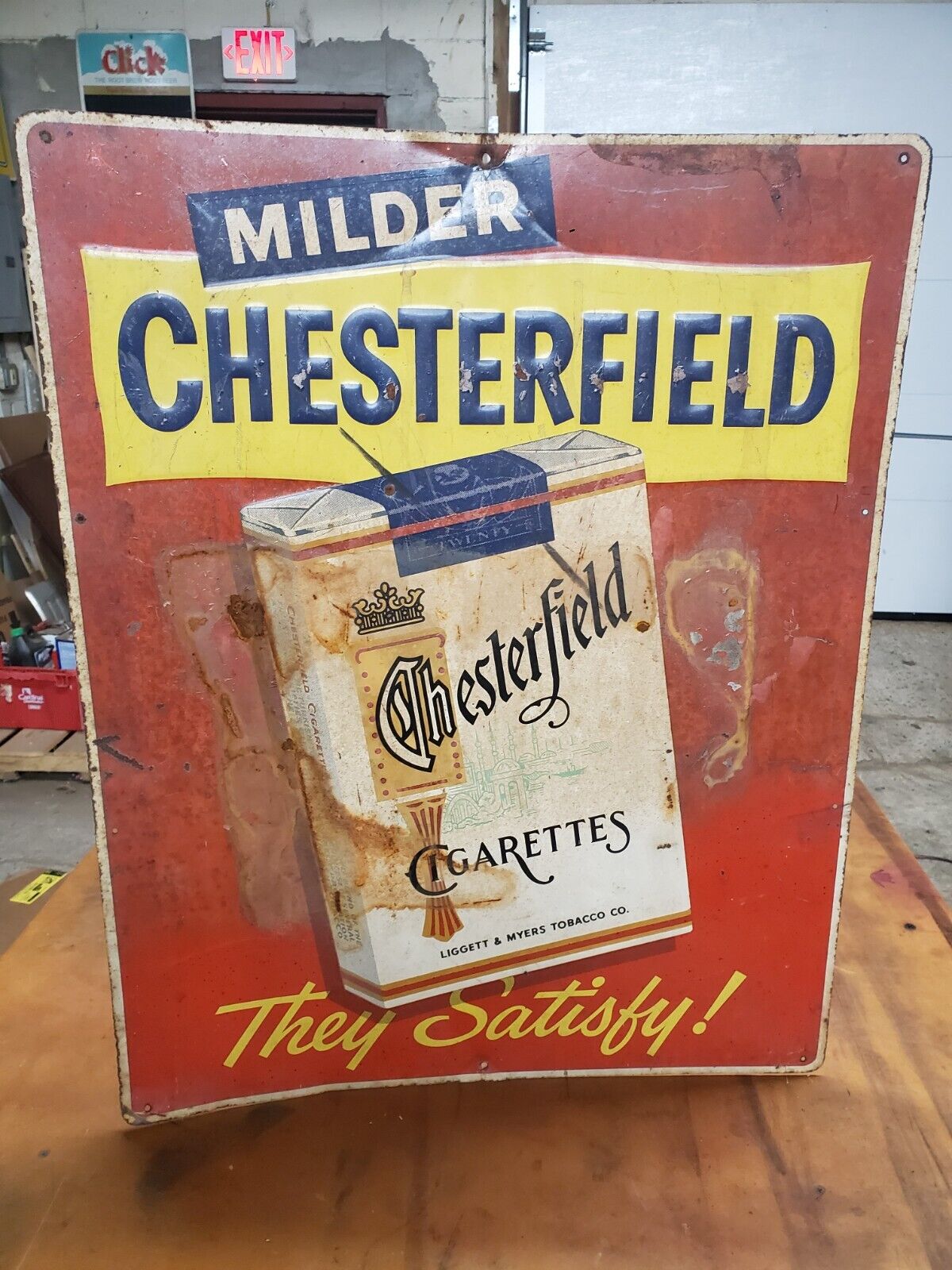 Chesterfield Cigerette Sign Metal Advertisment  Liggett & Myers Tobacco co.