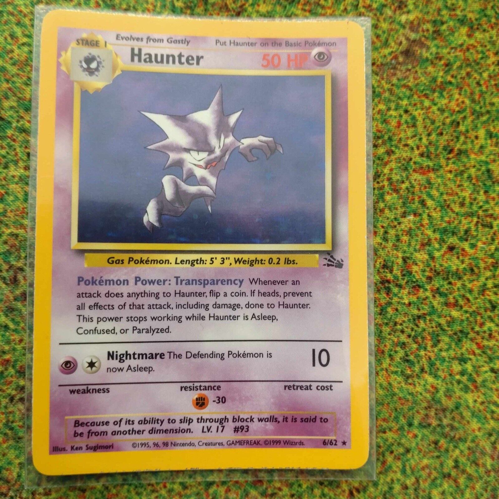 Pokémon Trading Cards Fossil Set Haunter Mint / Near Mint 6/62