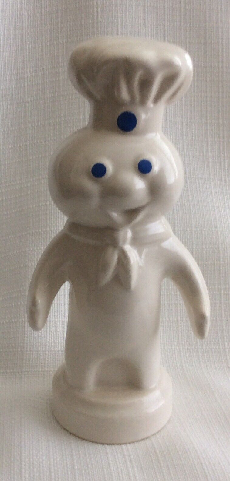 Vintage 1985 Pillsbury Doughboy 7-1/4  White Ceramic Savings Bank Adorable HTF