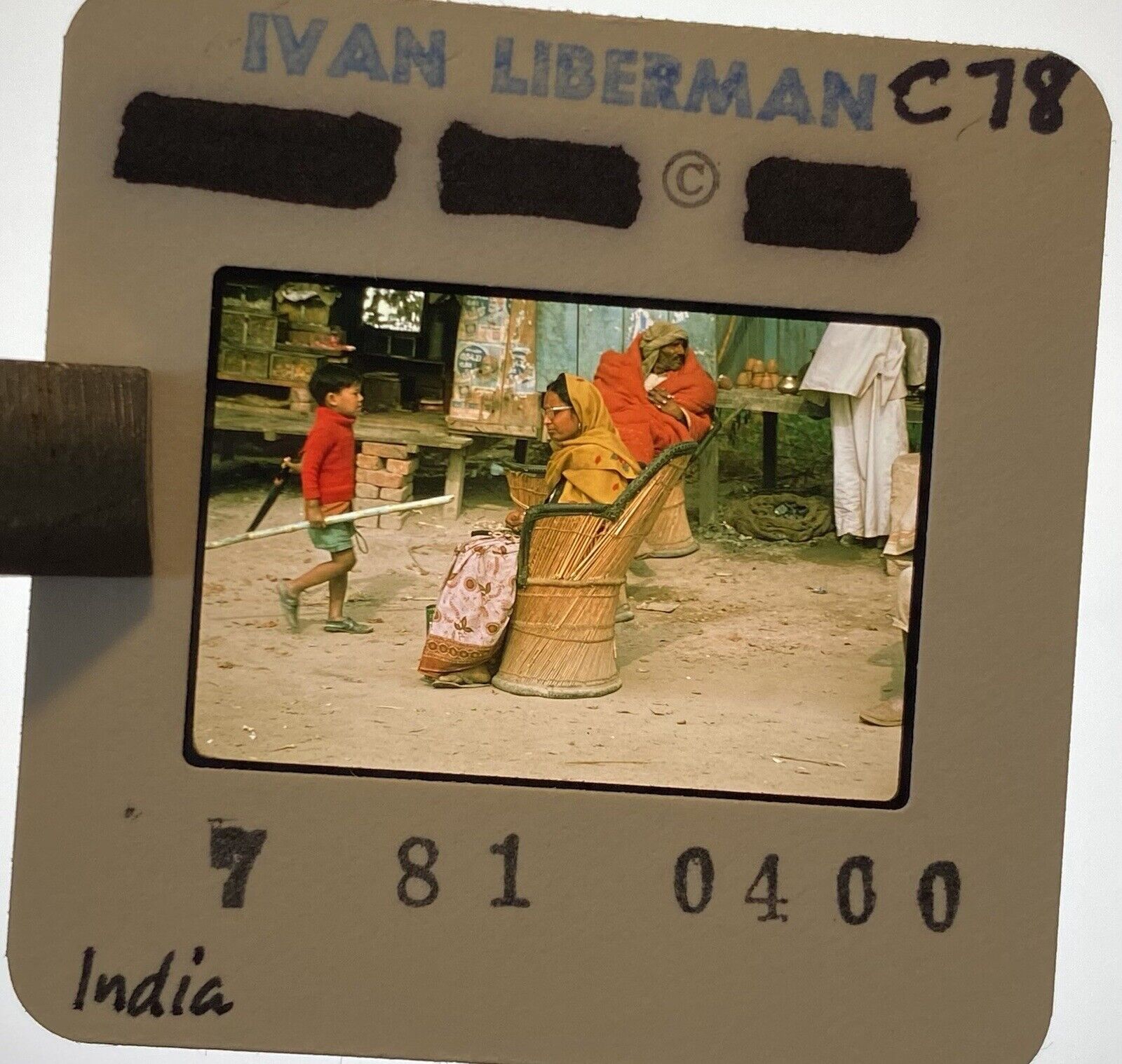 Artist Ivan Liberman-35mm Slide-New Delhi India Street Vendors People Boy-C78