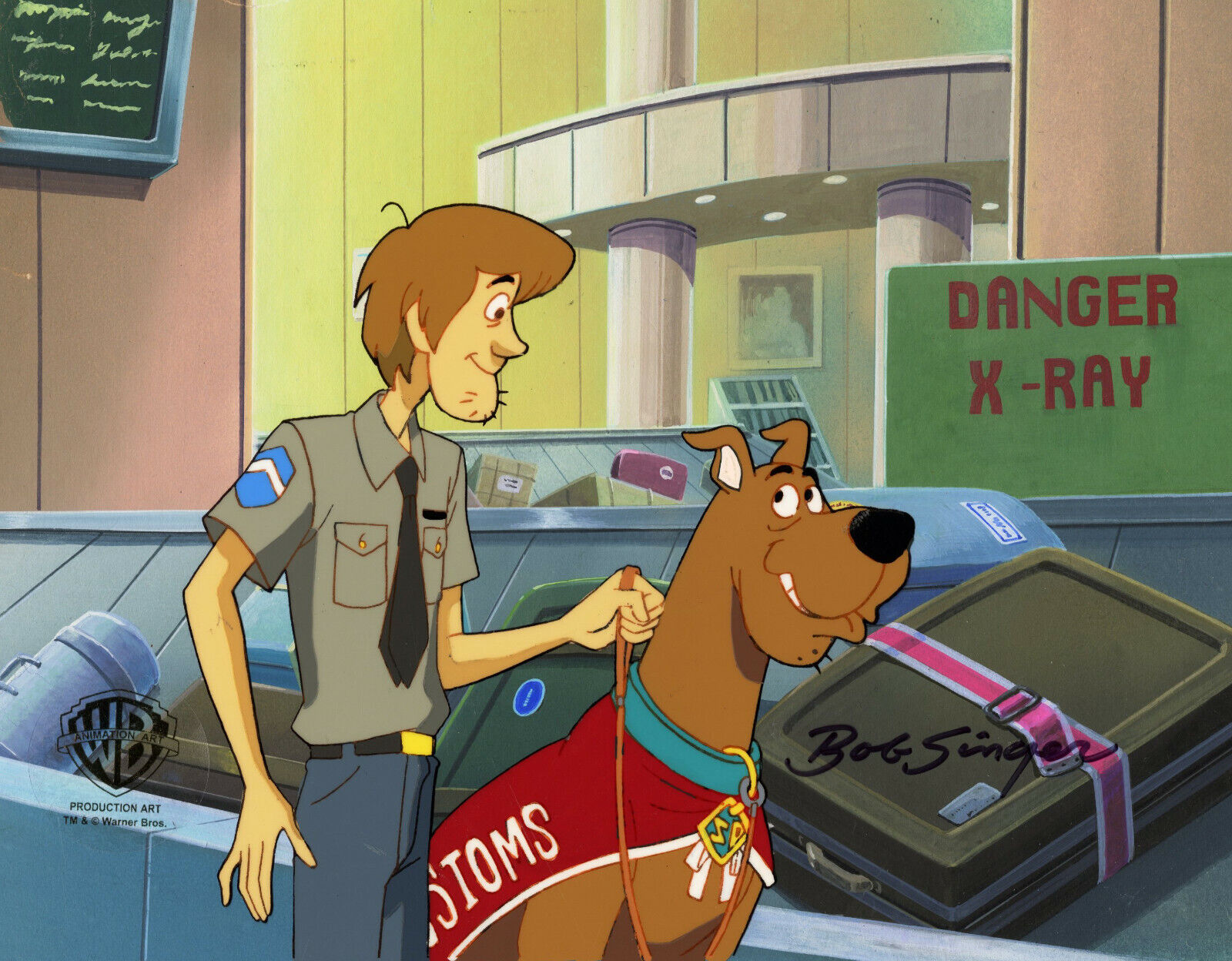 Hanna Barbera:Scooby Doo+Shaggy Original Prod Cel/OBG/Drawing-Signed Singer