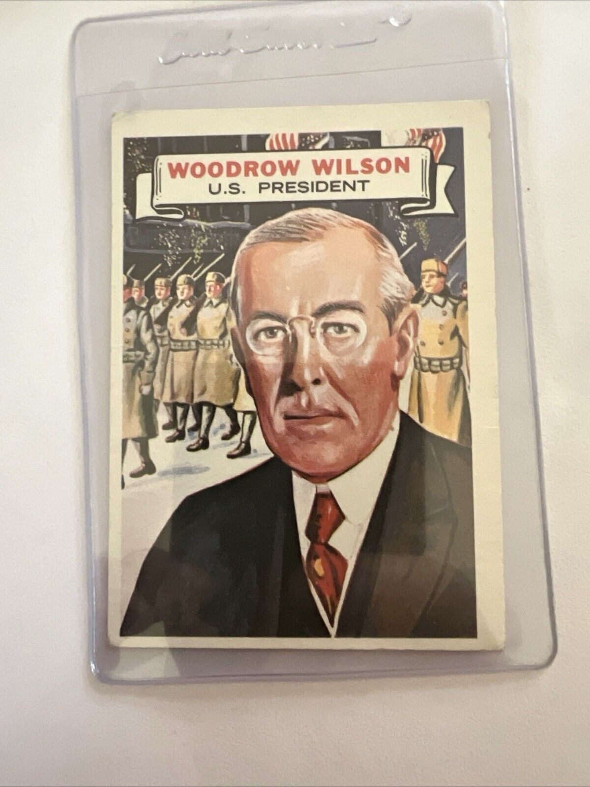 1967 Topps (Who Am I) #17 Woodrow Wilson Solid Shape, Off Center.