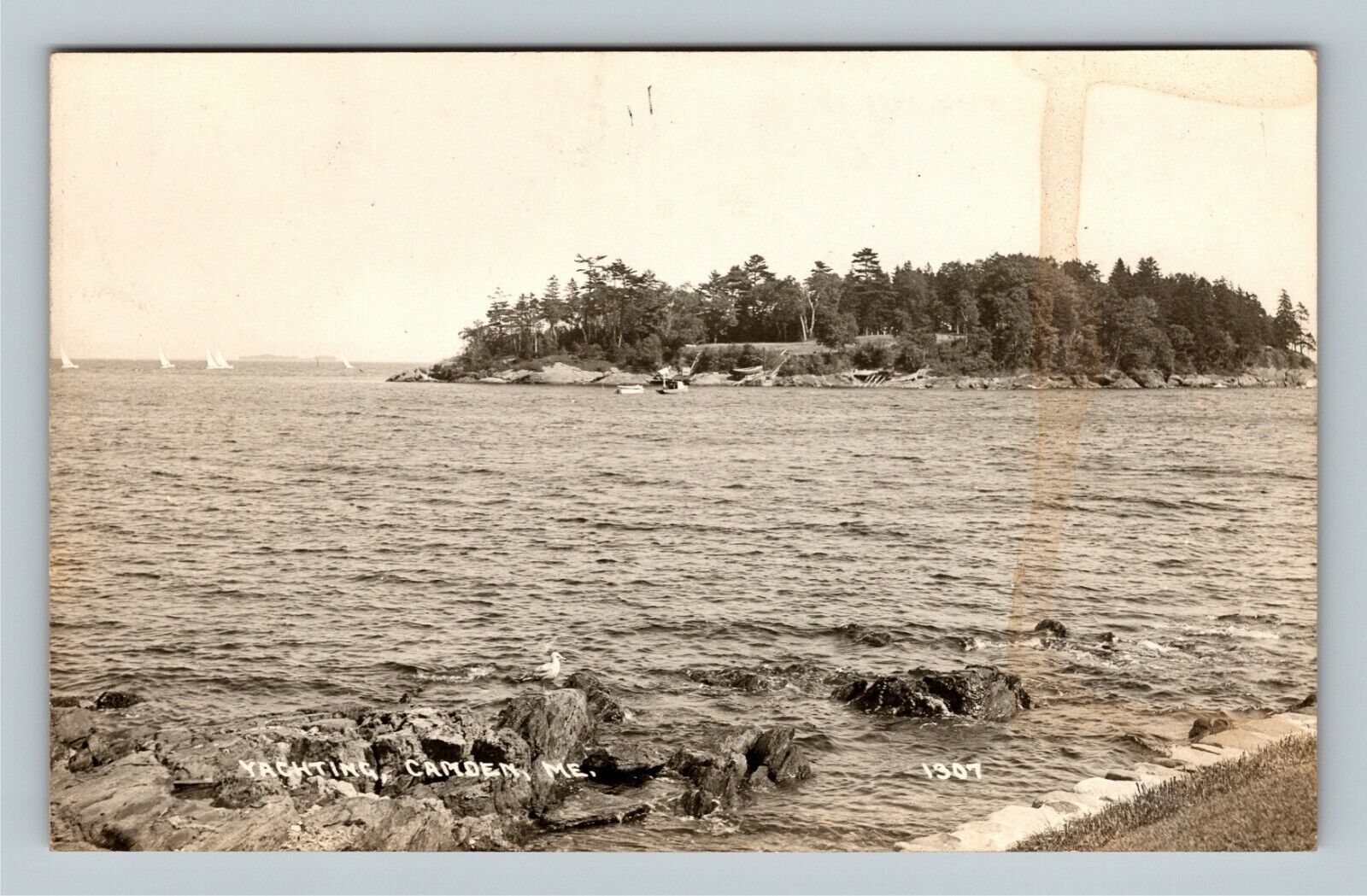 RPPC Yachting in Camden Maine c1940\'s Vintage Postcard