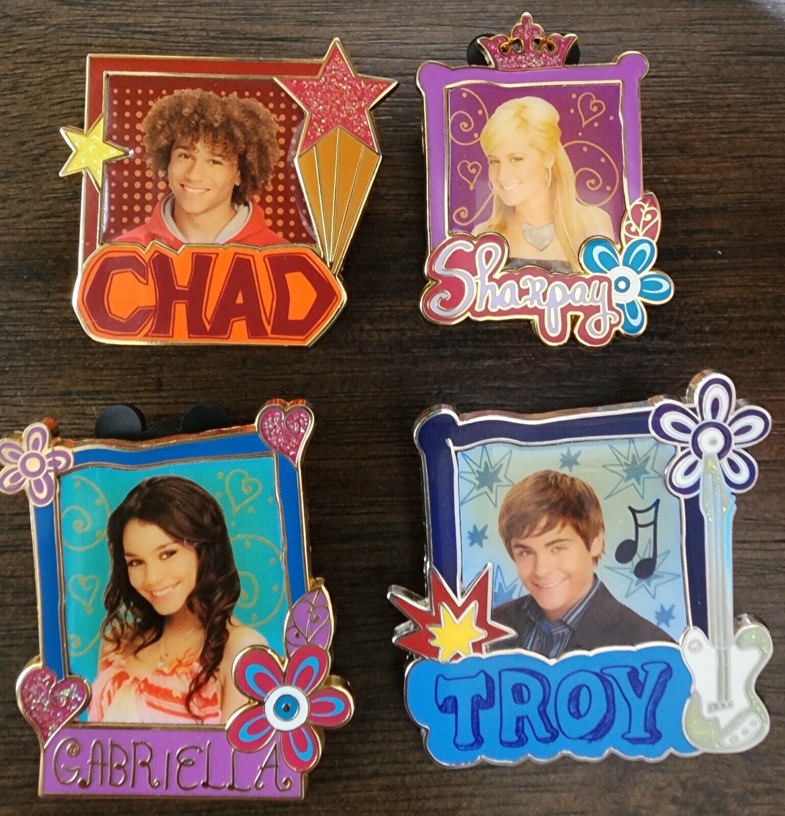 Disney DLR Pins - High School Musical 4-Pin Set (Booster Collection) 2008