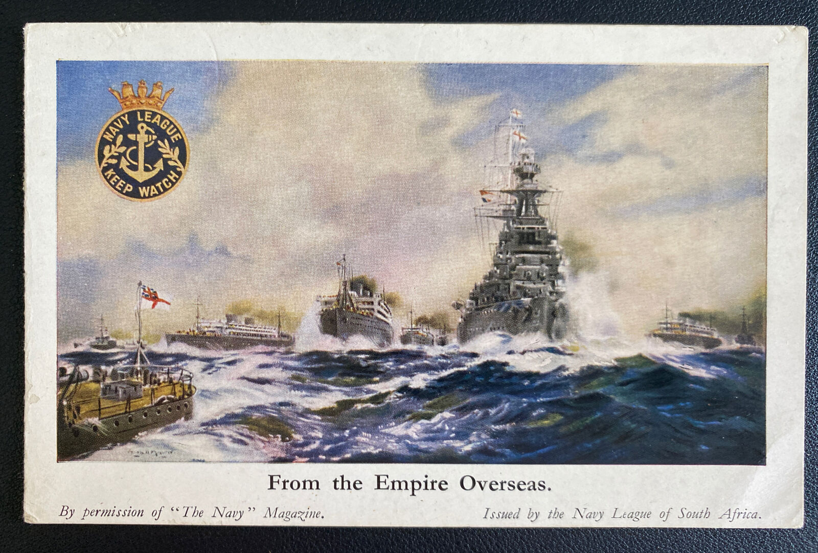 Mint Picture Postcard The Empire Overseas Navy League Of South Africa