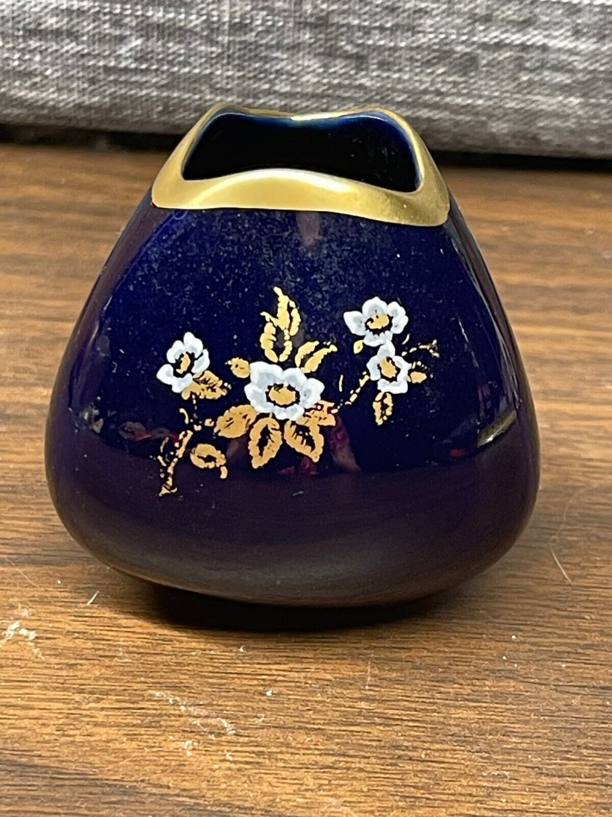 Vintage Lindner Mini Cobalt Blue Vase W. Germany