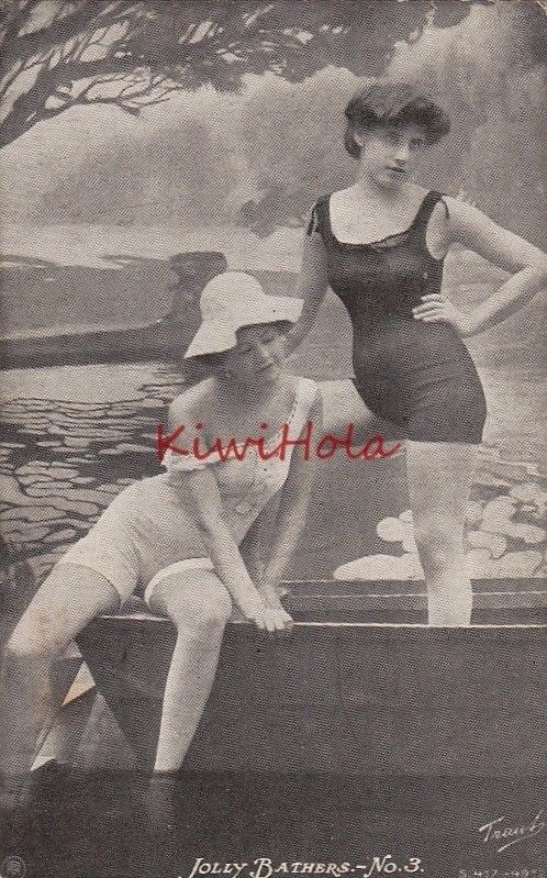 Postcard Women Sexy Bathing Suits c. 1900s Jolly Bathers No 3