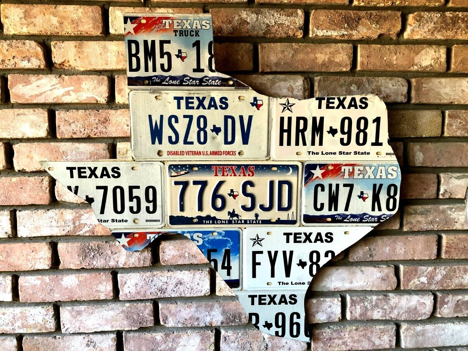 TEXAS LICENSE PLATE ART DISABLED VET ARMED FORCES   *****LOCAL PICK UP ONLY****