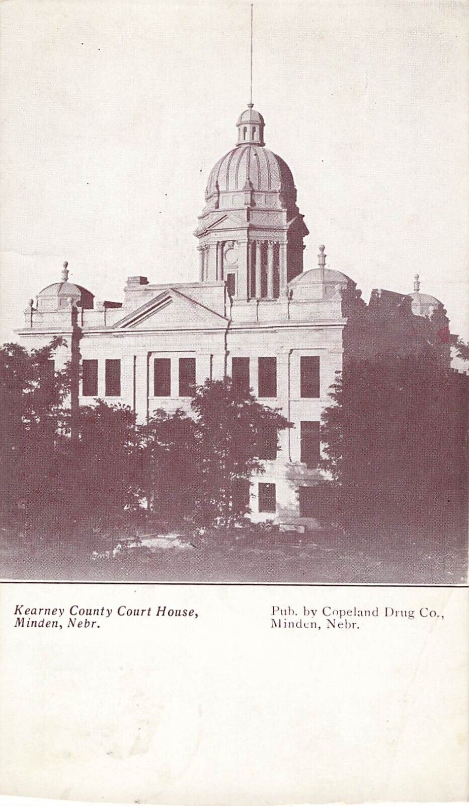 Postcard Minden, Nebraska: Kearney County Court House, c1908, Divided Back