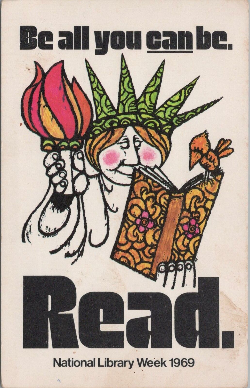 Postcard Be All You Can Be Read National Library Week 1969