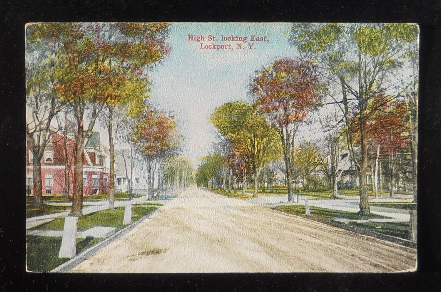 1910s High St. looking East No Traffic Lockport NY Niagara Co Postcard New York