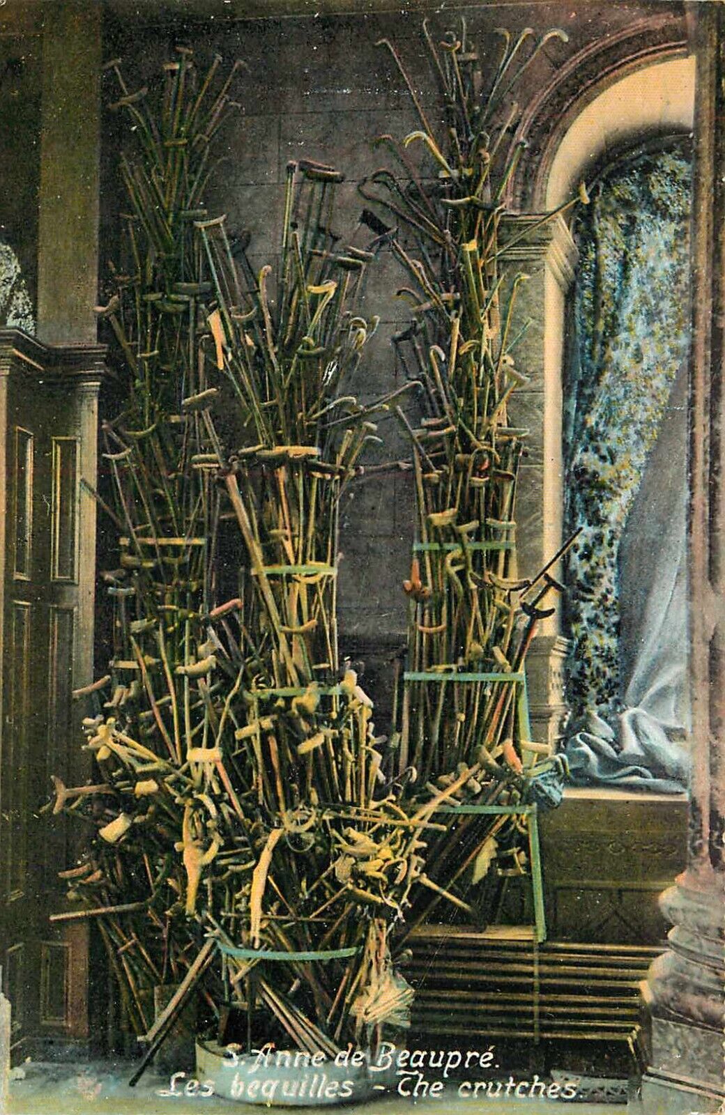 Postcard Canada Unposted St. Anne De Beaupre Basilica The Crutches C. 1910