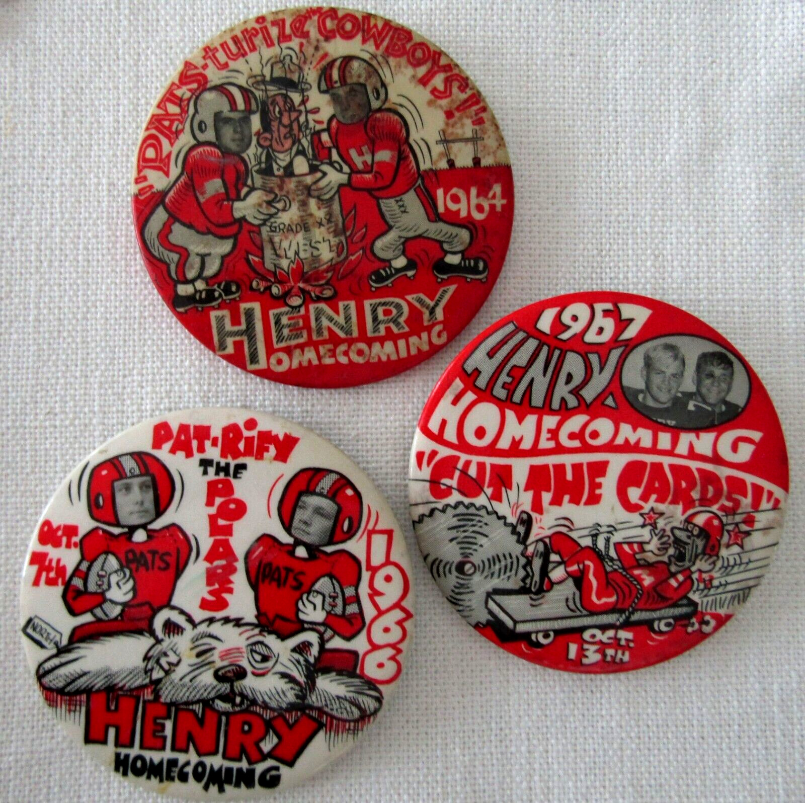Vintage 1964 1966 1967 Patrick Henry High School Minneapolis Homecoming Buttons