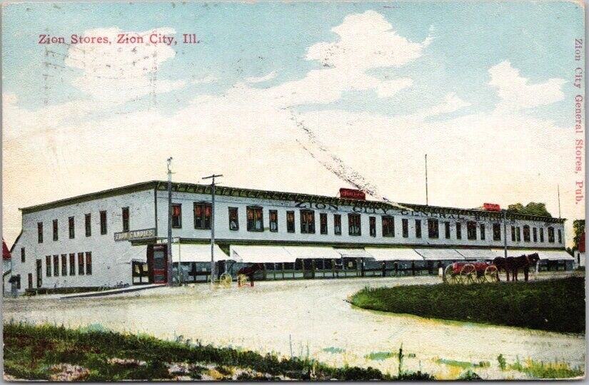 Vintage ZION CITY, Illinois Postcard \