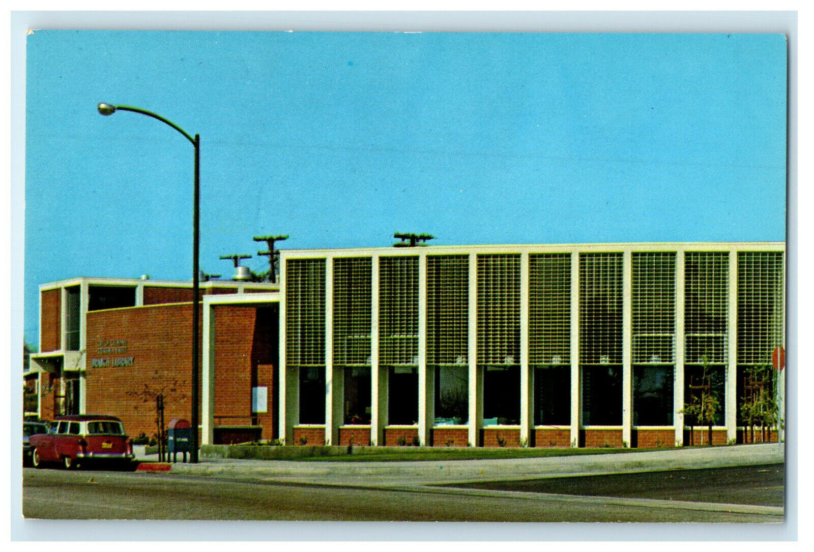 c1950s Public Library and Fire Station, Montrose, California CA Postcard