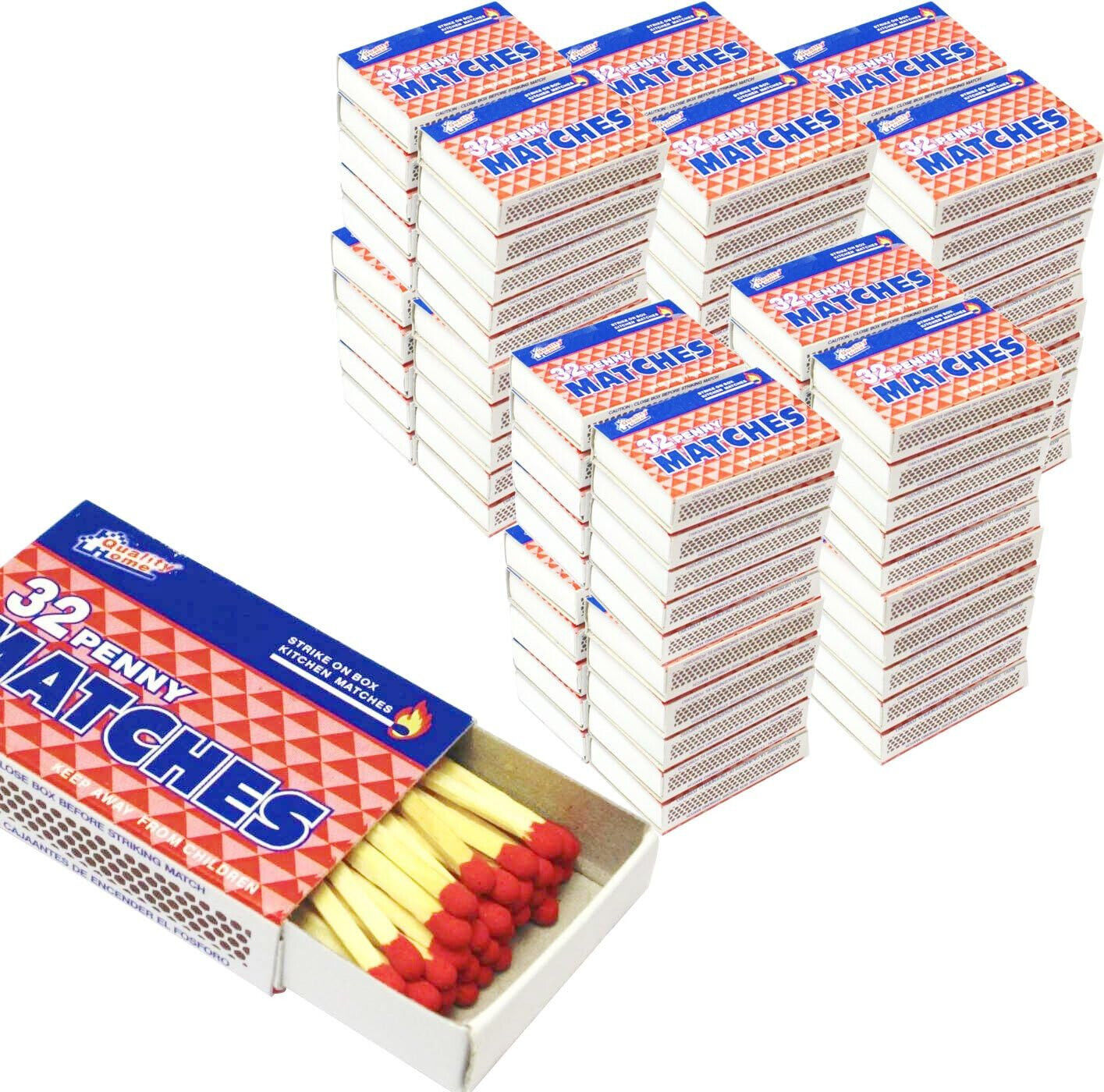 100 Packs Matches 32 count Strike on Box Kitchen Camping Fire Starter Lighter