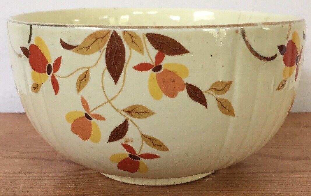 Vintage Halls Superior Jewel Tea Autumn Leaf Ceramic Kitchen Mixing Bowl 7.25\