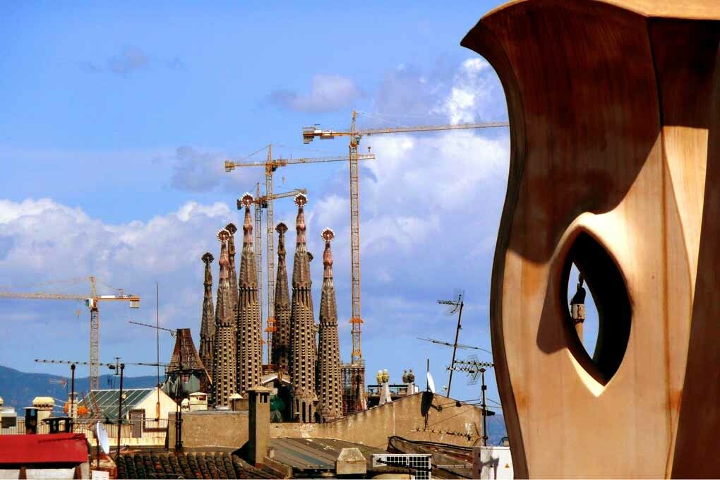 Casa Mila Sagrada Familia Barcelona Spain Photograph Picture Print