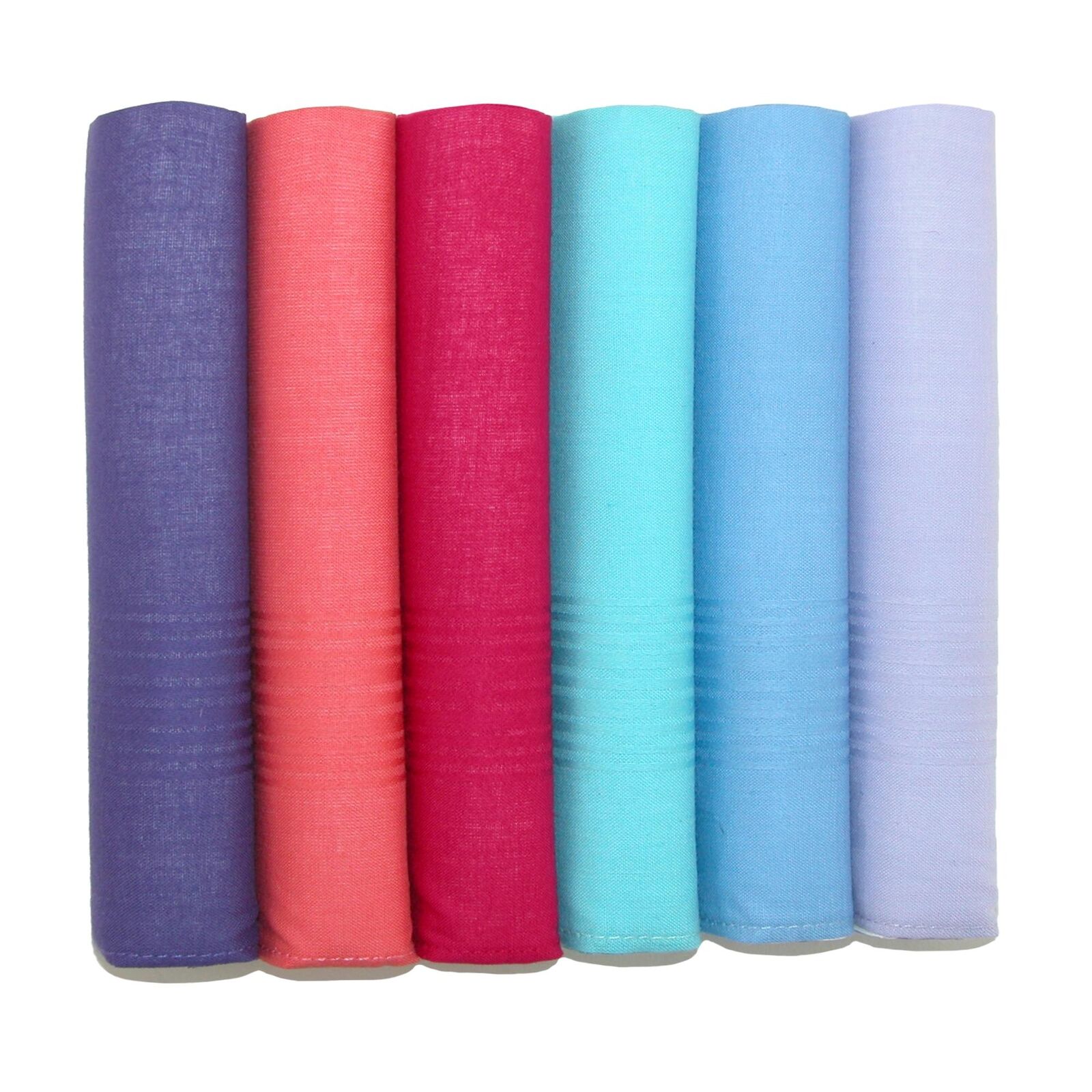 New Selini Women\'s Cotton Bright Multi-Color Dress Handkerchief Set (Pack of 6)