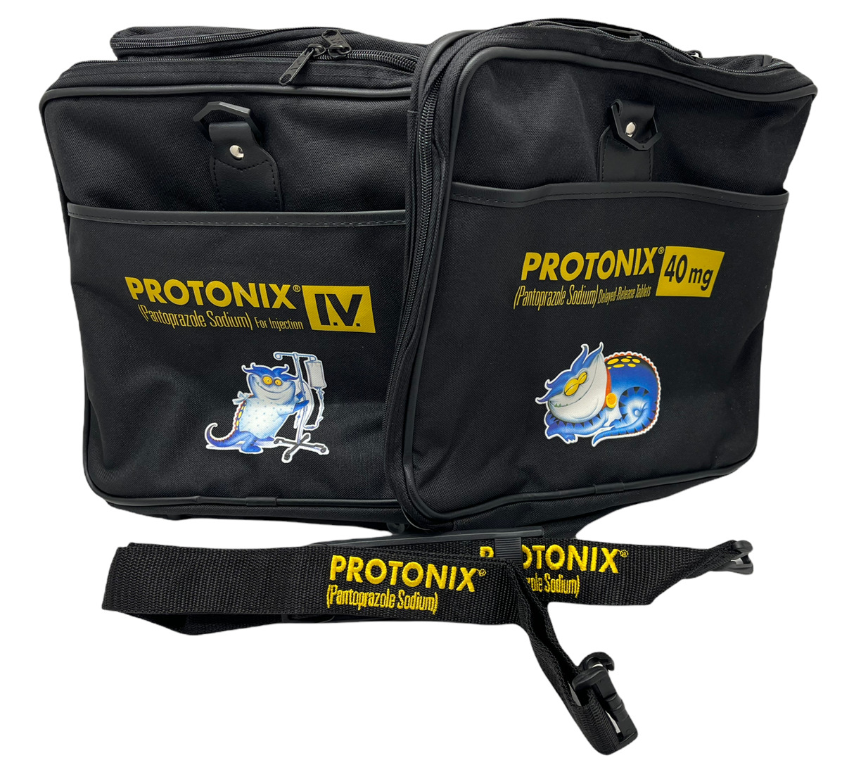 Protonix Pharmacy Drug Rep Large Duffel Travel Bag Luggage Multi Compartment