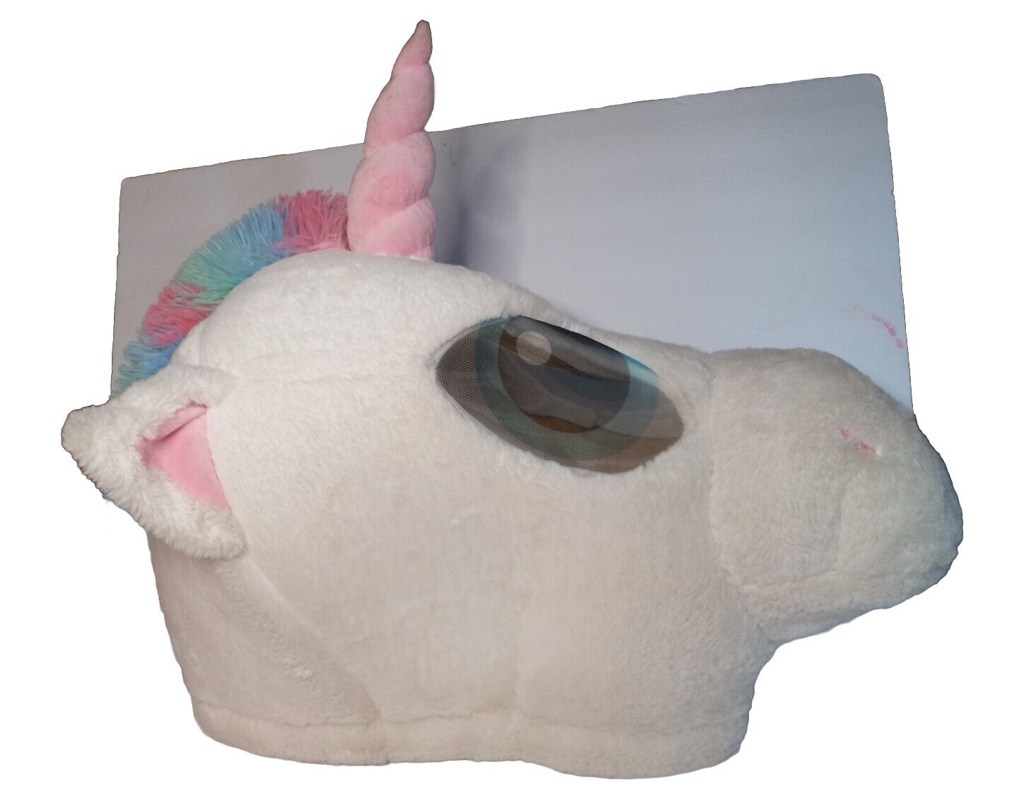 Vintage Dan Dee Big Greeter Heads Soft Plush White Unicorn Face Mascot...