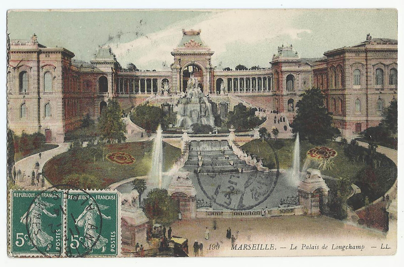 Marseille France, Old PC, Palais Longchamp, No 199, Ottoman Post, 1914