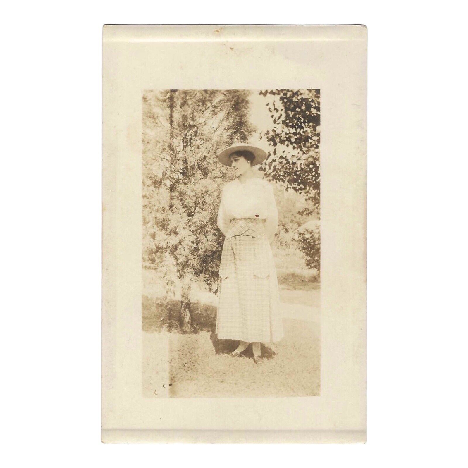 RPPC Antique Real Photo Postcard Identified Beautiful Edwardian Woman 1910s