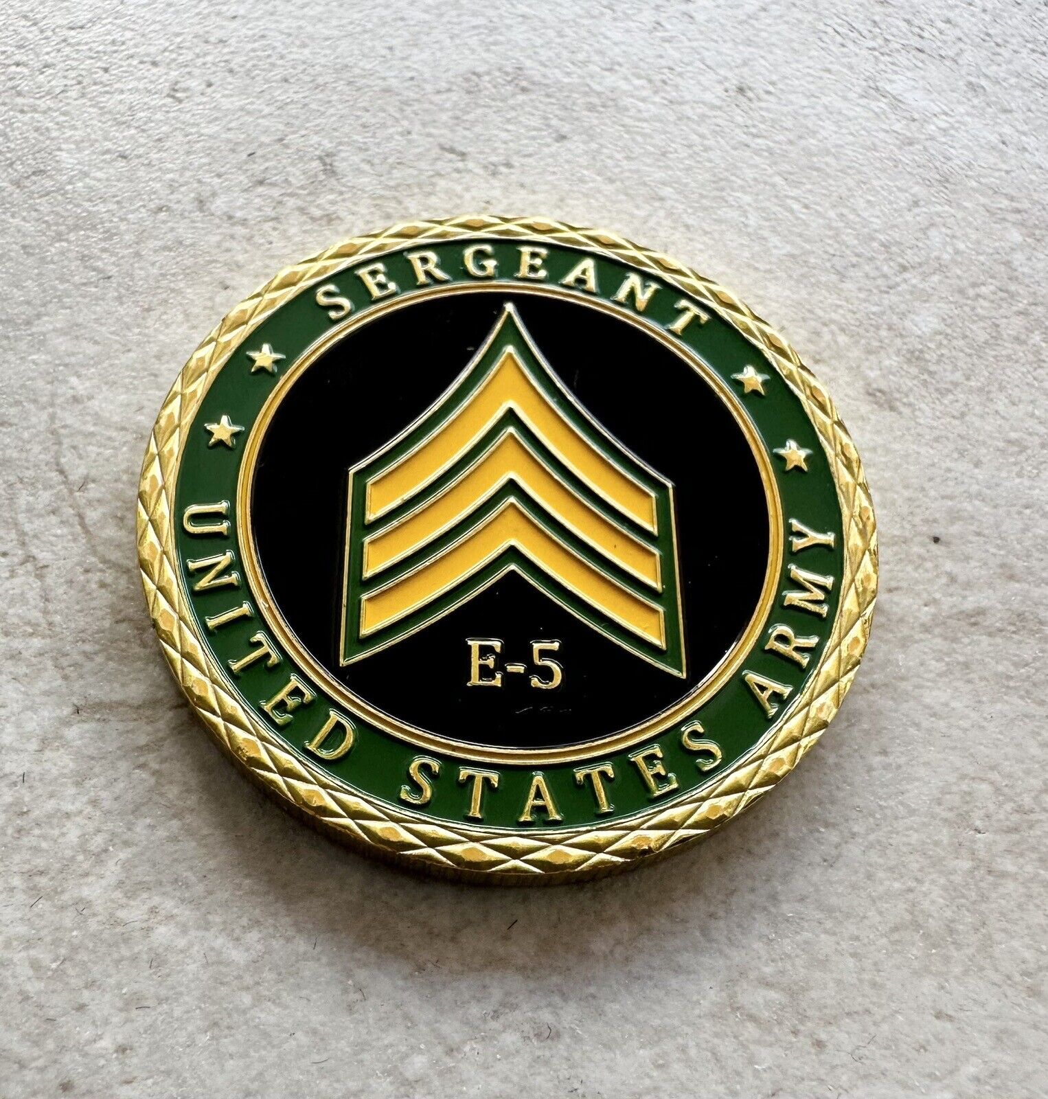 U.S. Army Sergeant E-5 Rank Challenge Coin