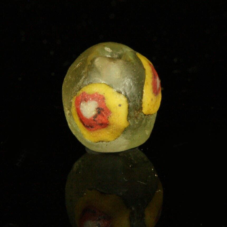 Ancient glass beads: genuine Medieval Byzantine - Islamic glass bead , 7-9 centu