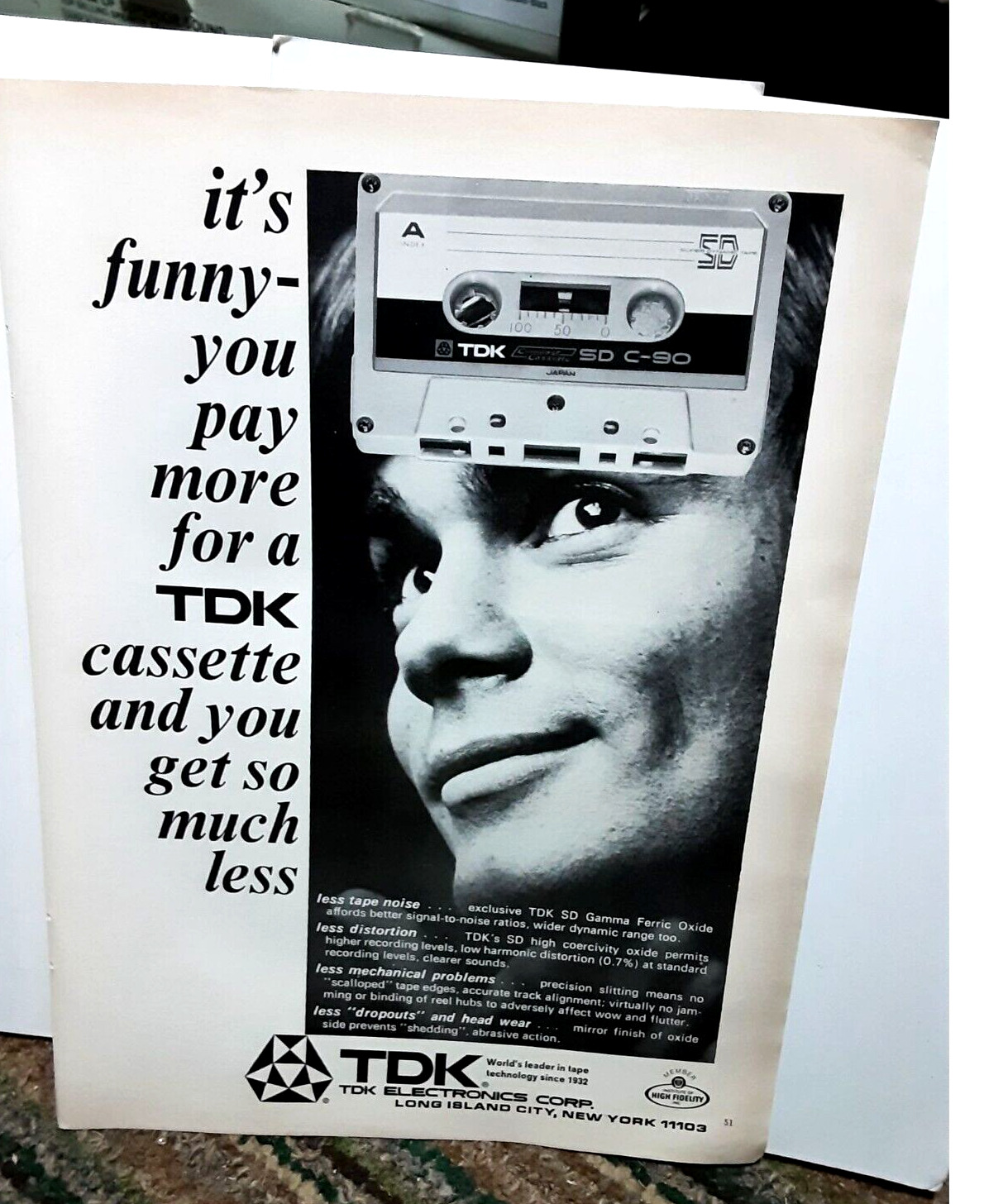 1971 TDK Cassette Get So Much Less Vintage Print Ad 70s