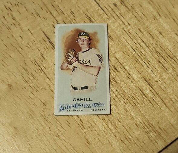 Trevor Cahill Oakland Athletics baseball card Allen Ginter\'s tobacco cigarettes 