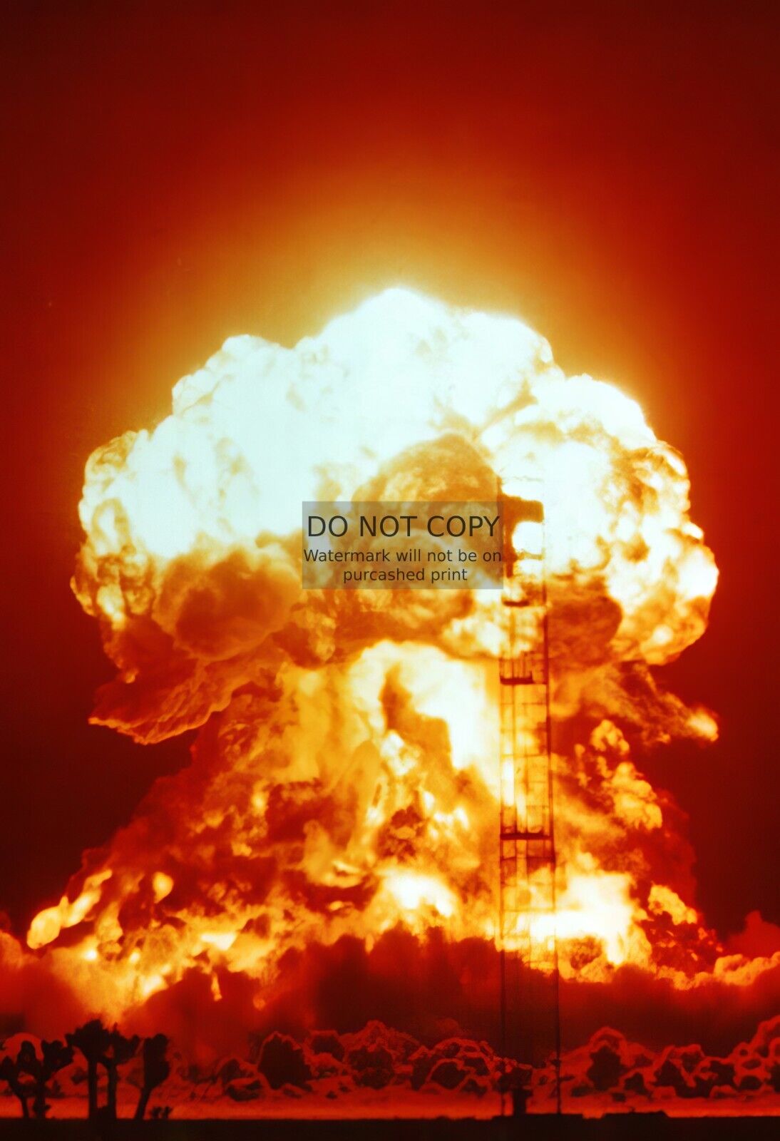 ATOM BOMB NUCLEAR EXPLOSION AT NEVADA TEST SIGHT 13X19 PHOTO