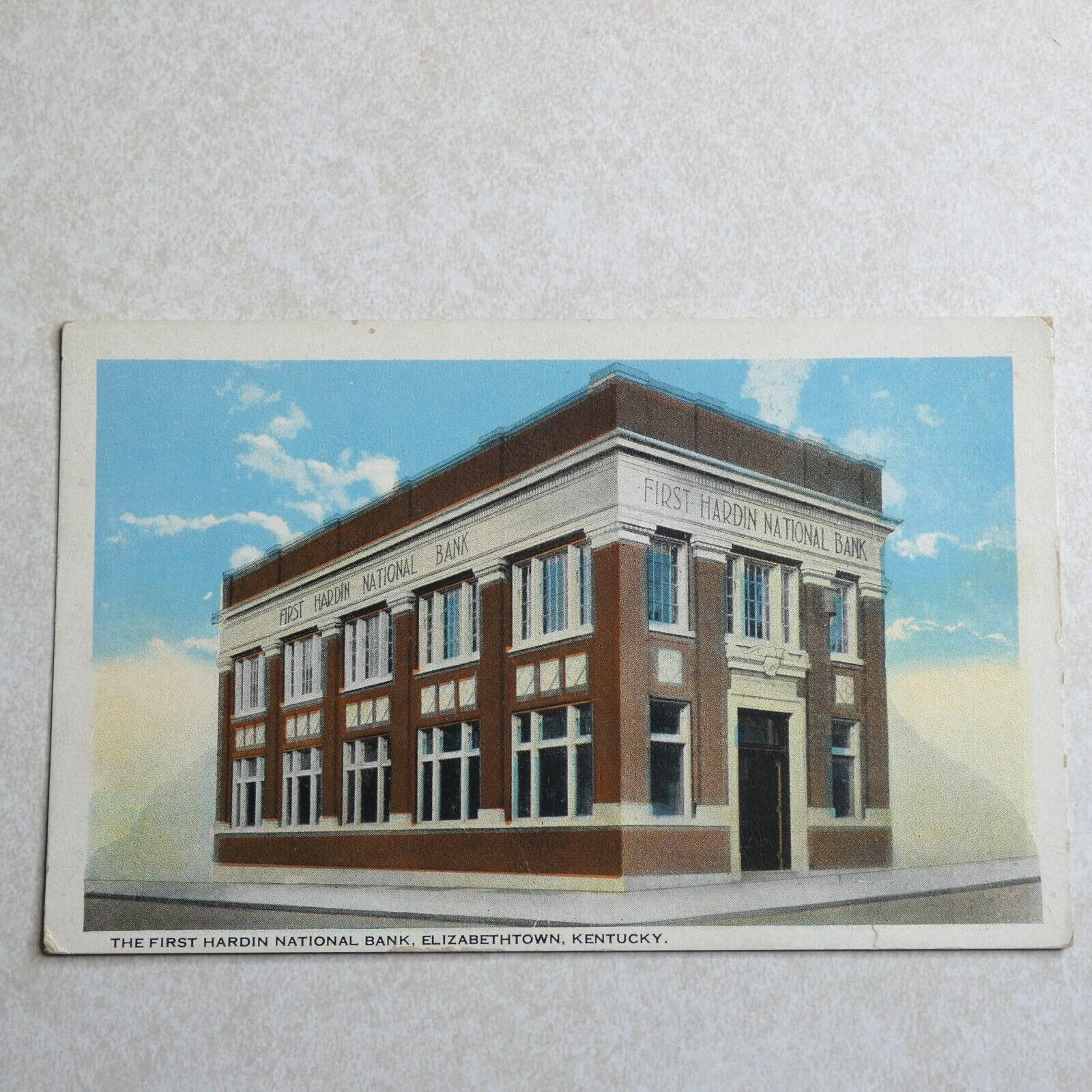 C2170 Vintage Postcard First Hardin National Bank Elizabethtown Kentucky KY