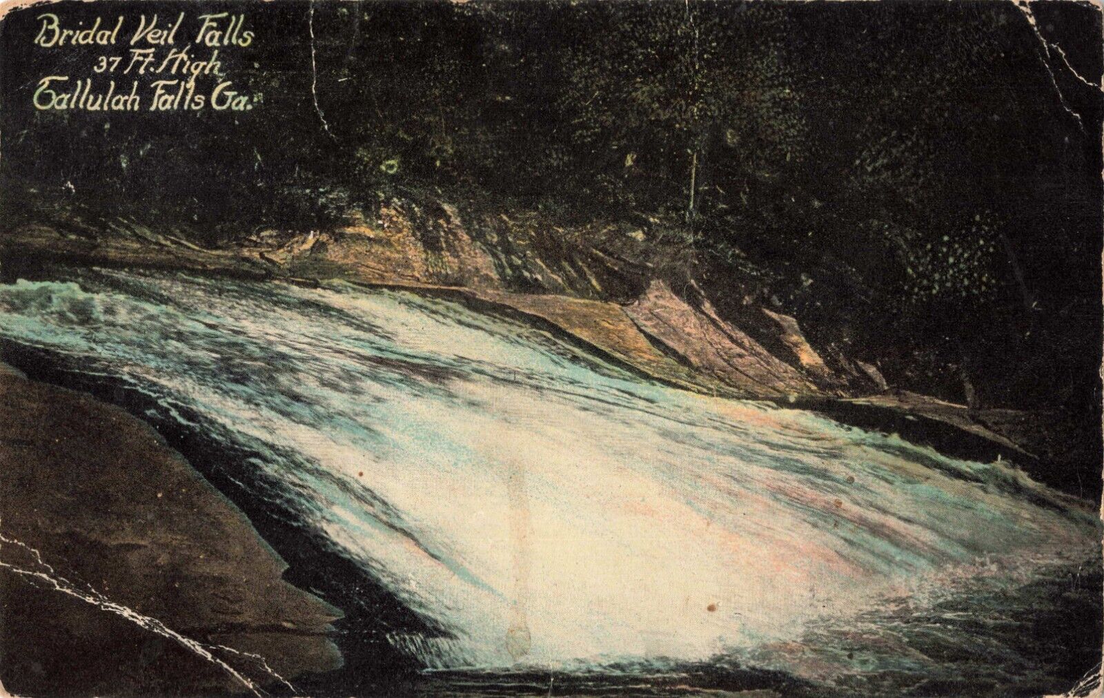 Bridal Veil Falls Tallulah Falls Georgia GA 1912 Postcard