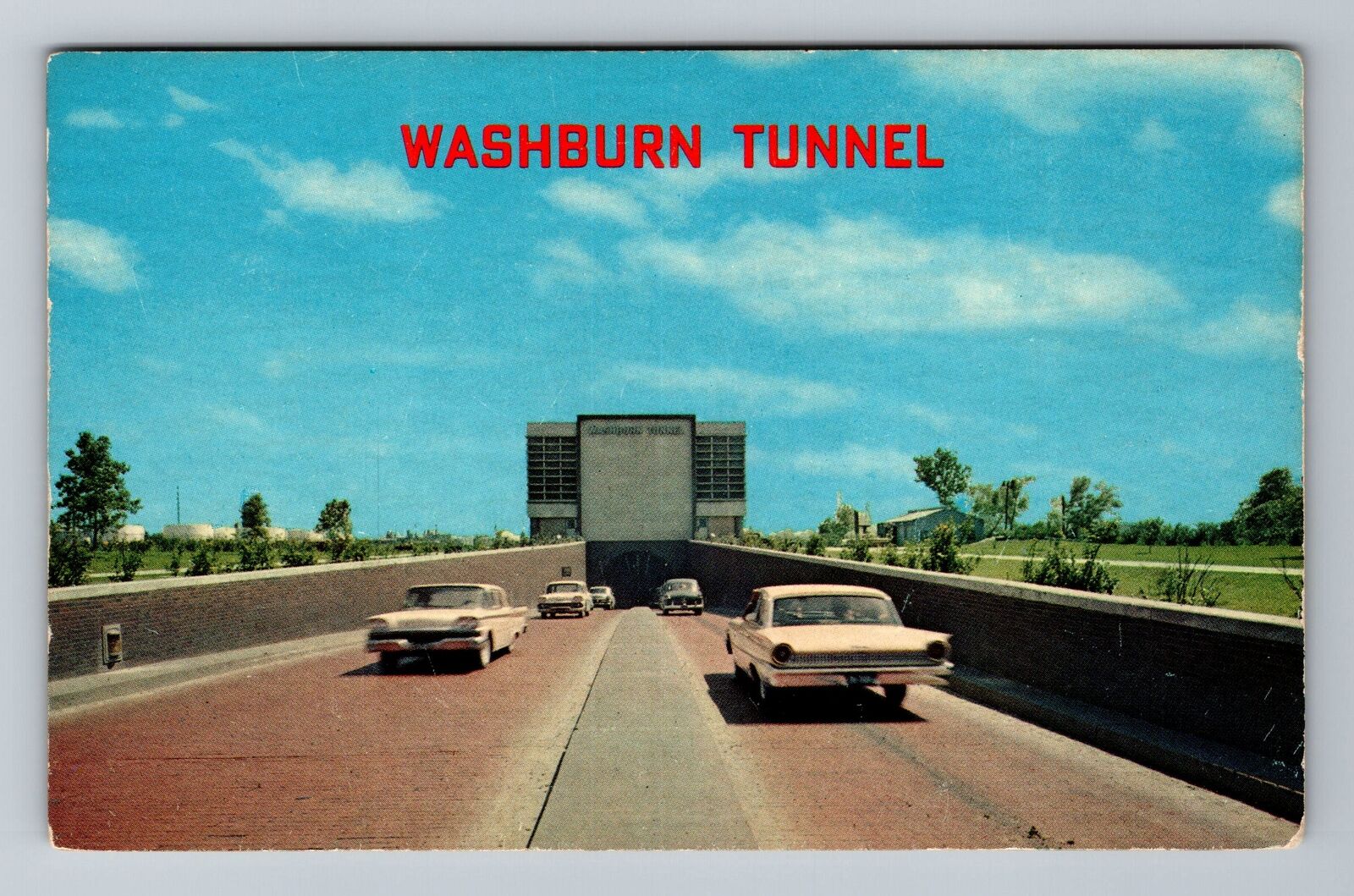 Houston TX-Texas, Washburn Tunnel, Vintage Postcard