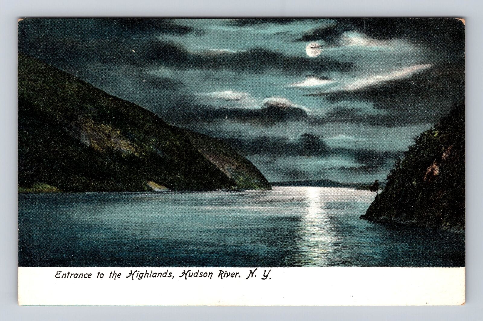Hudson River NY- New York, Entrance To The Highlands, Antique, Vintage Postcard