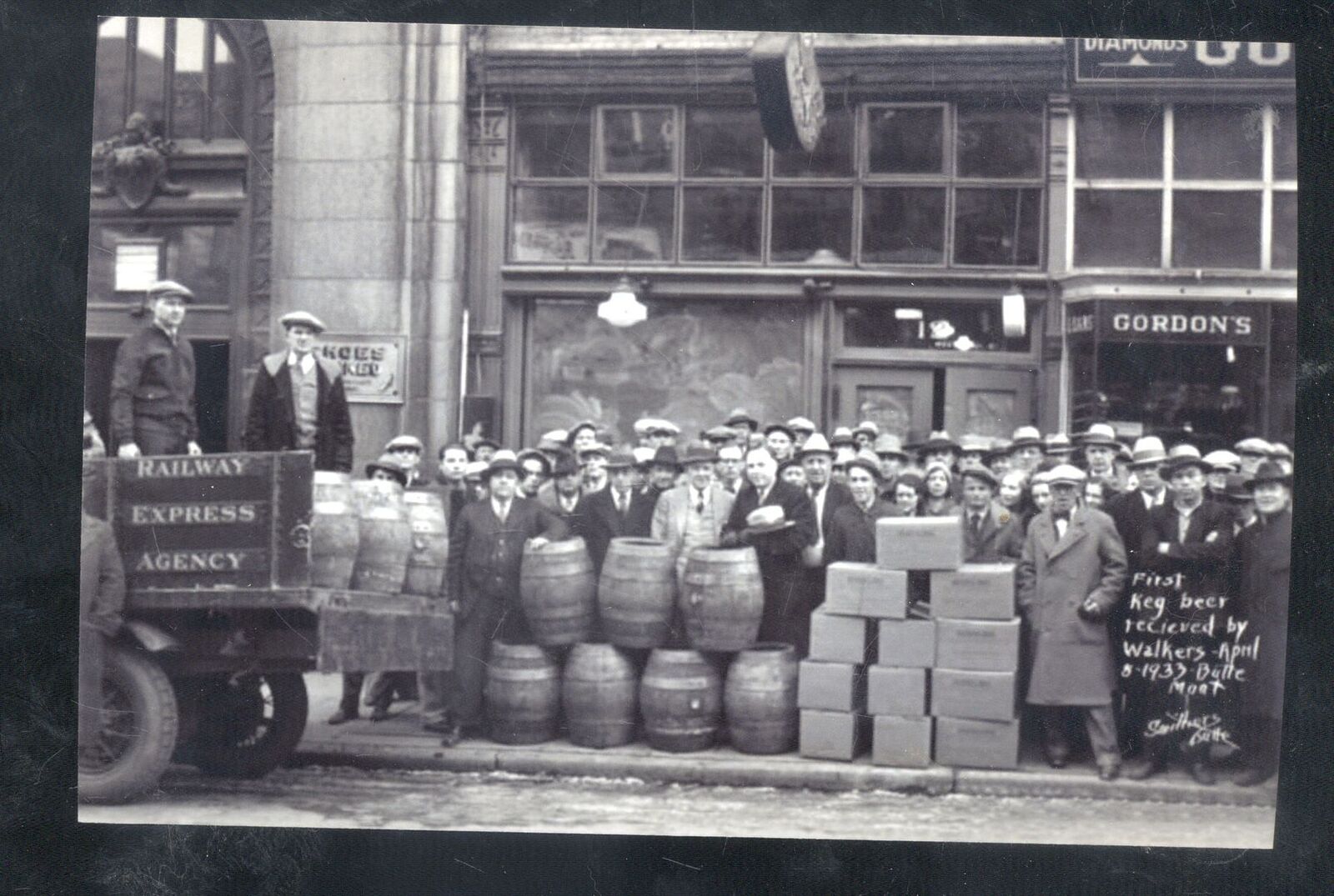 REAL PHOTO BUTTE MONTANA END OF PROHIBITION ALCOHOL HOARD POSTCARD COPY