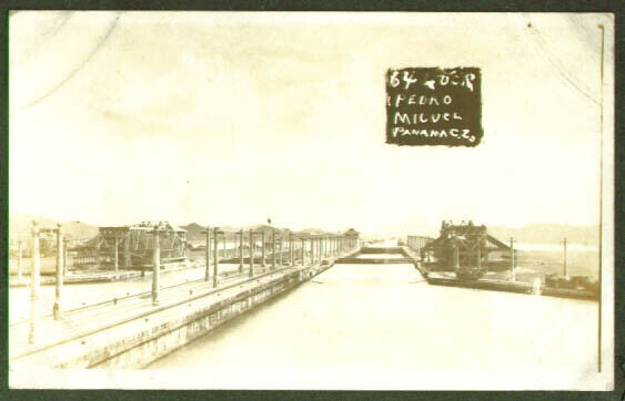 Pedro Miguel Lock Panama Canal RPPC postcard 1910s