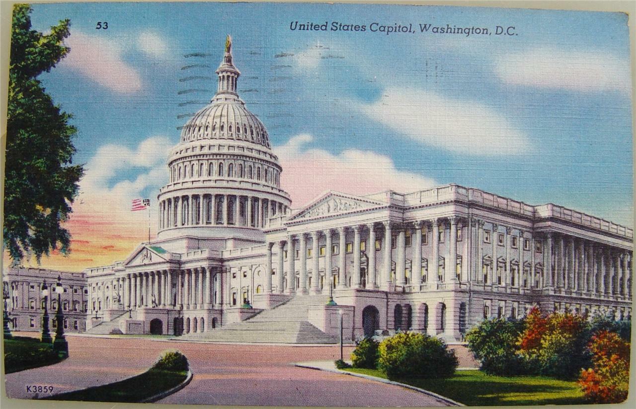 1950\'s United States Capitol - Washington, D.C. Linen Postcard June 16, 1953 #53