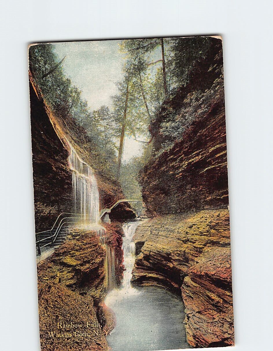 Postcard Rainbow Falls Watkins Glen New York USA