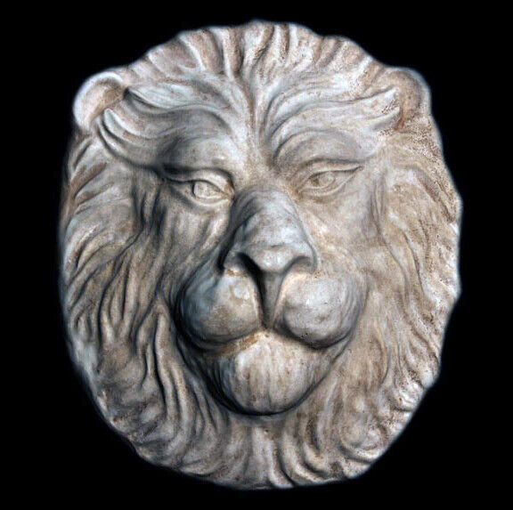 Large and Heavy Lion Head Wall Sculpture