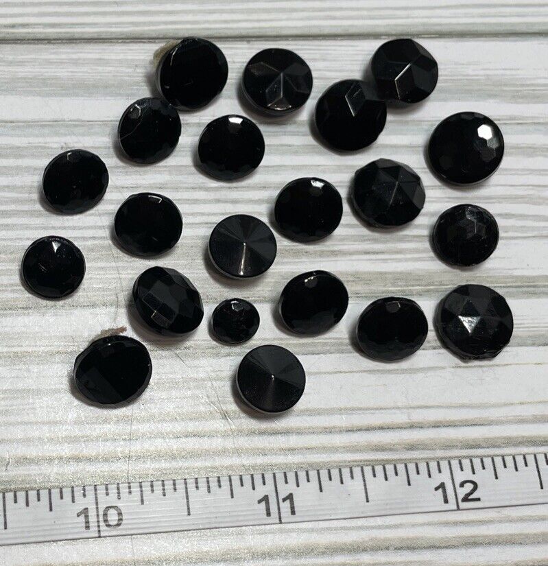 Vintage Black Glass Buttons