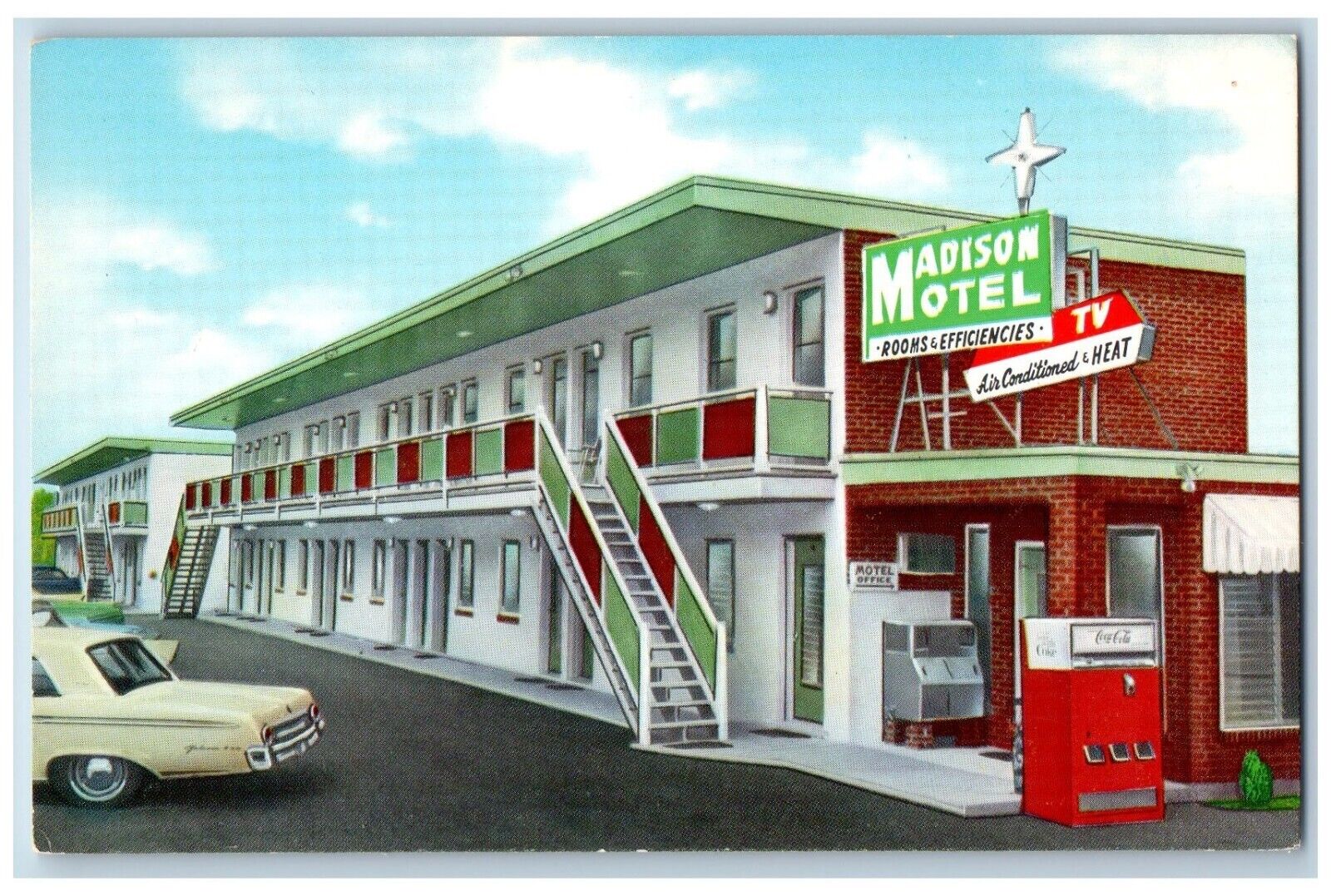 Ocean City Maryland Postcard Madison Motel Baltimore Ave. c1960 Vintage Antique