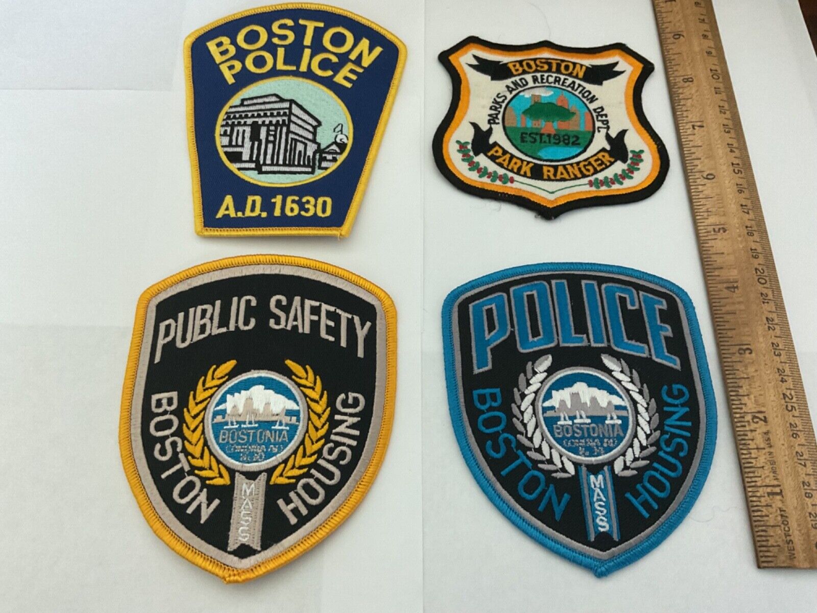 Boston Area Police Law Enforcement Massachusetts Patch Set all new condition.