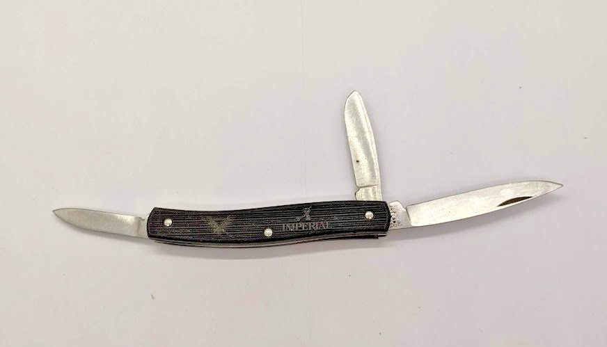 Imperial Ireland Stockman 3 Blade Plain Edge Black Folding Pocket Knife