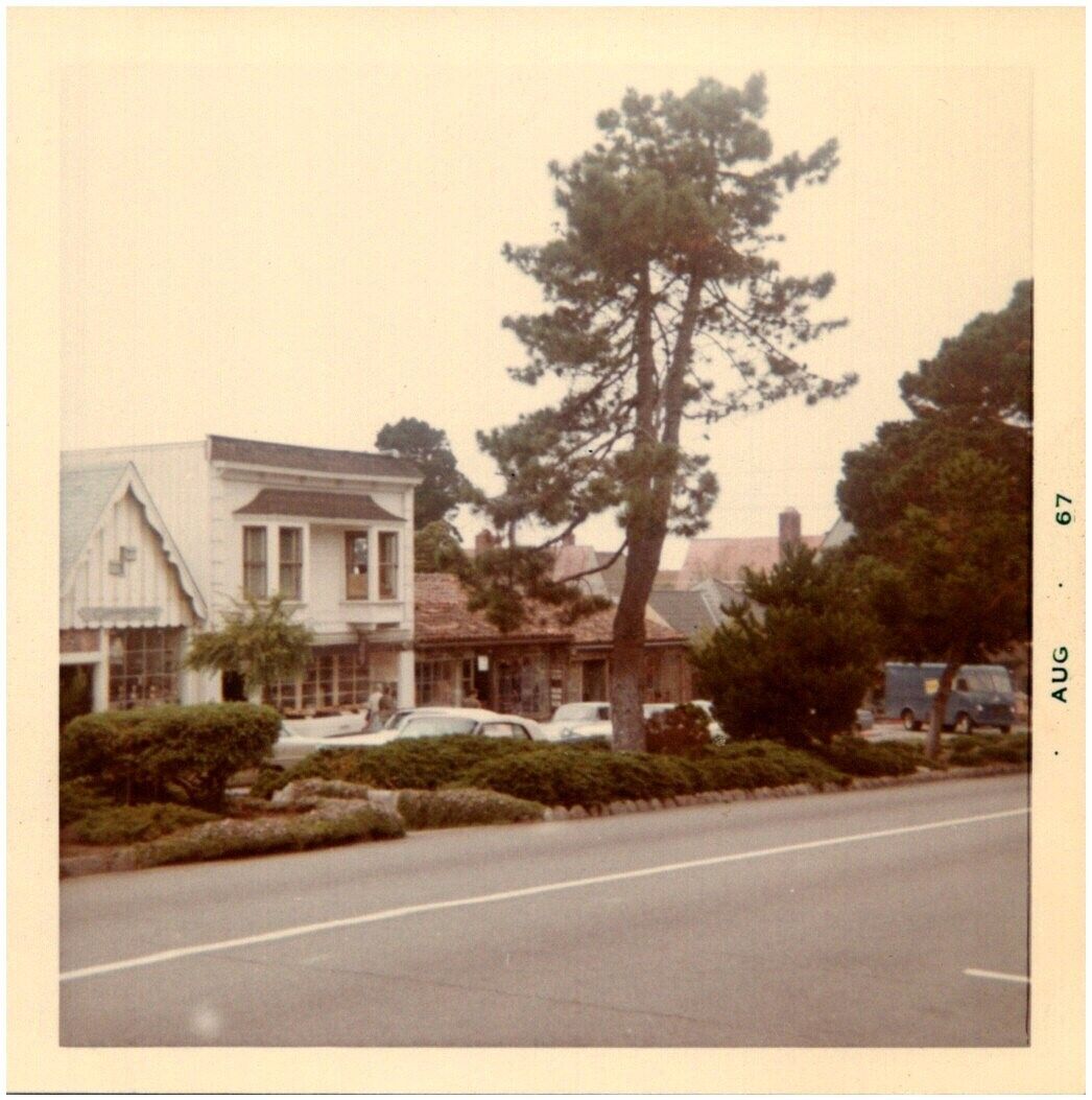 Shops on Ocean Avenue Carmel-By-The-Sea California 1967 Vintage Found Photo