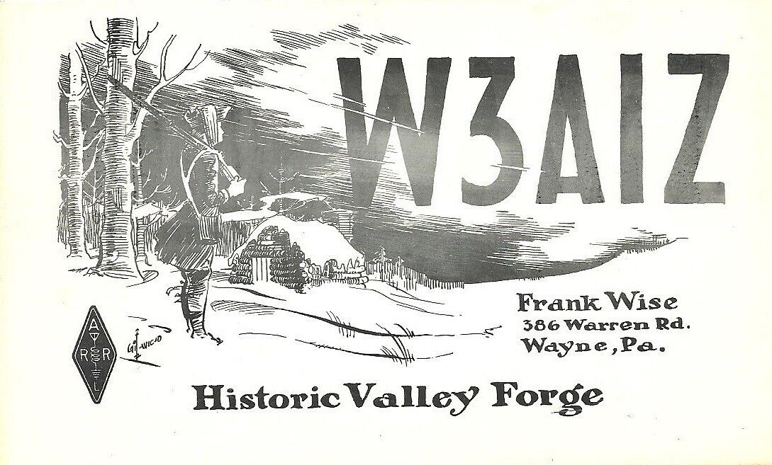 W3AIZ Wayne, Pennsylvania Vintage 1964 QSL Post Card. Amateur (Ham) Radio.
