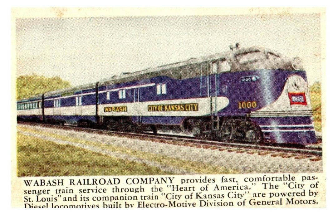 Wabash Railroad Company Kansas City  St. Louis 1948 Train Pocket Calendar