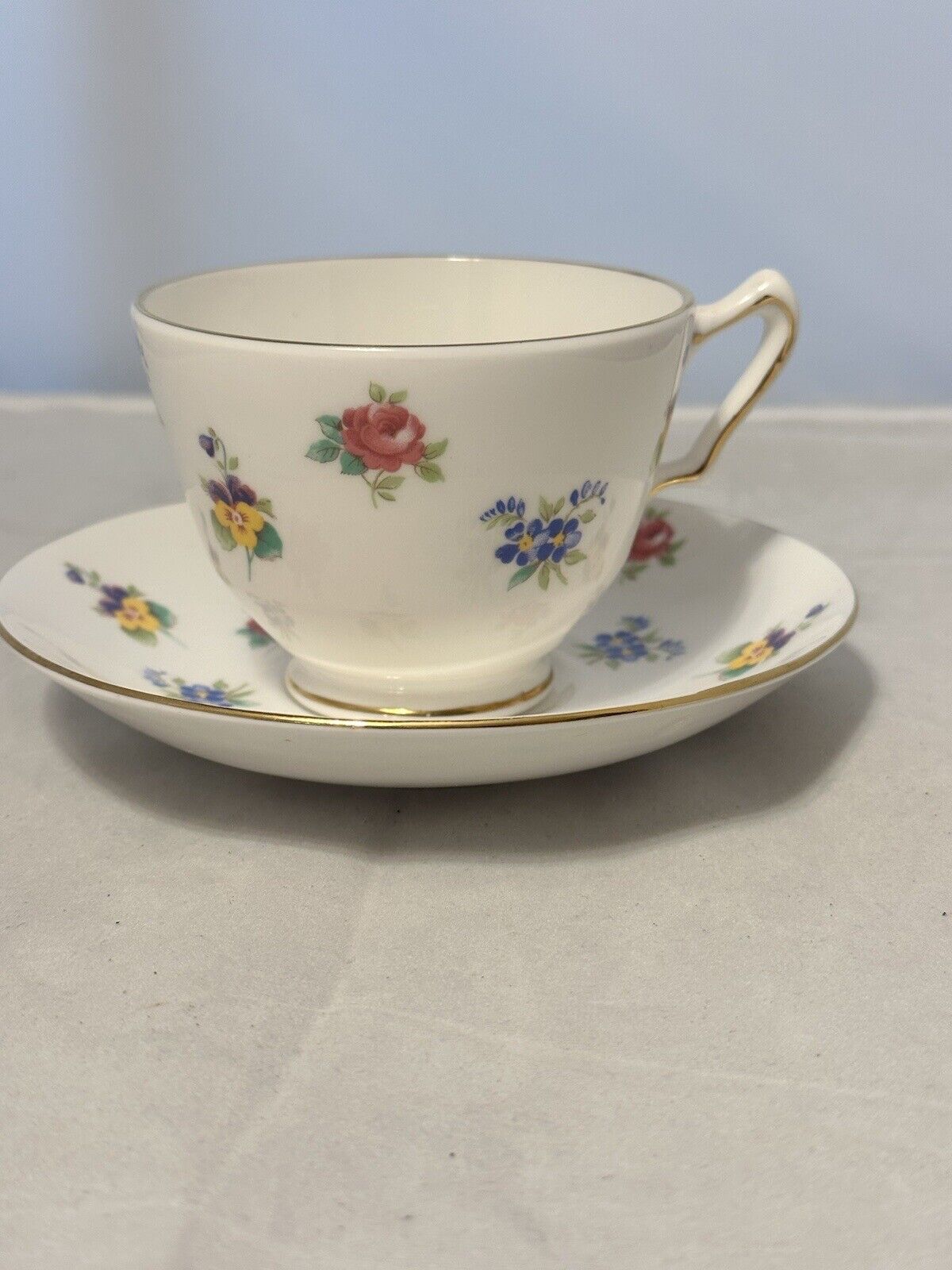 Crown Staffordshire Bone China Floral Tea Cup & Saucer Mothers Day Gift