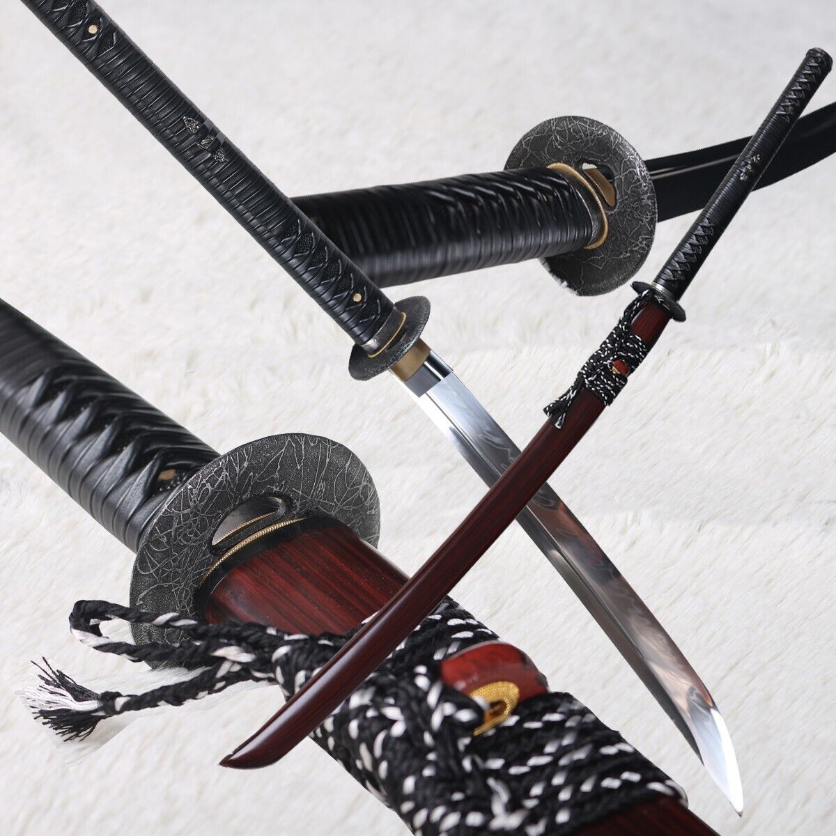 Clay Tempered T10 Steel Battle Japanese Nagamaki Samurai Sword Full Tang Sharp
